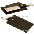 key ring black leather luggage tags